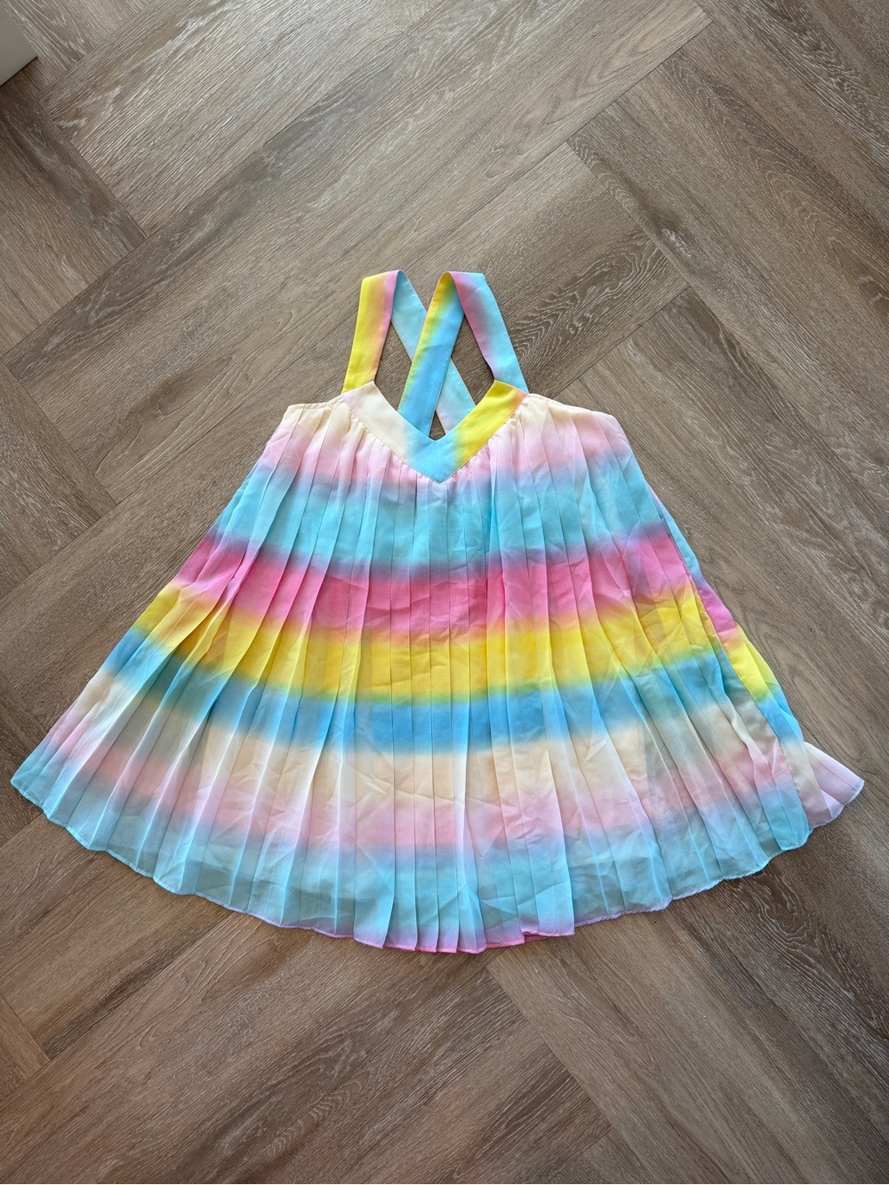 Multicolor Pastel Pleated Dillard’s Adelyn Rae Dress Size XS